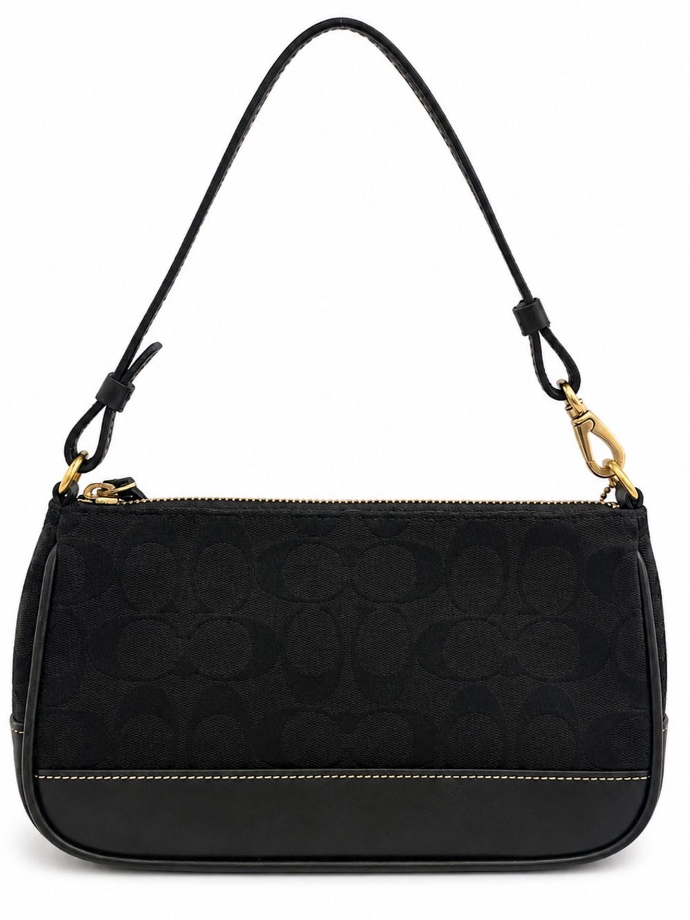 Coach Vintage Signature Demi Hampton shoulder bag black jacquard leather Y2K 90s